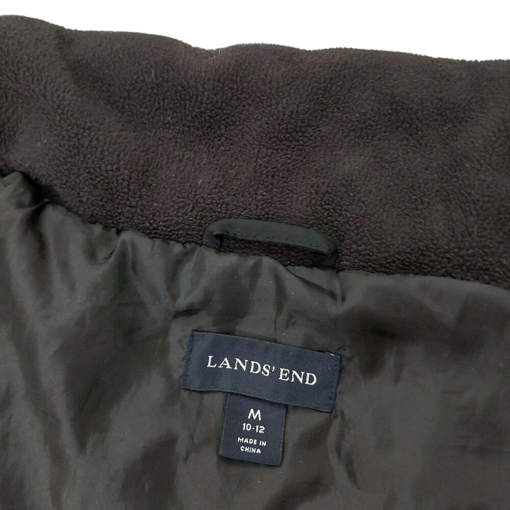 Lands End Womens Medium 10-12 Black Down Filled Puffer Coat Jacket Parka Winter - Picture 7 of 10